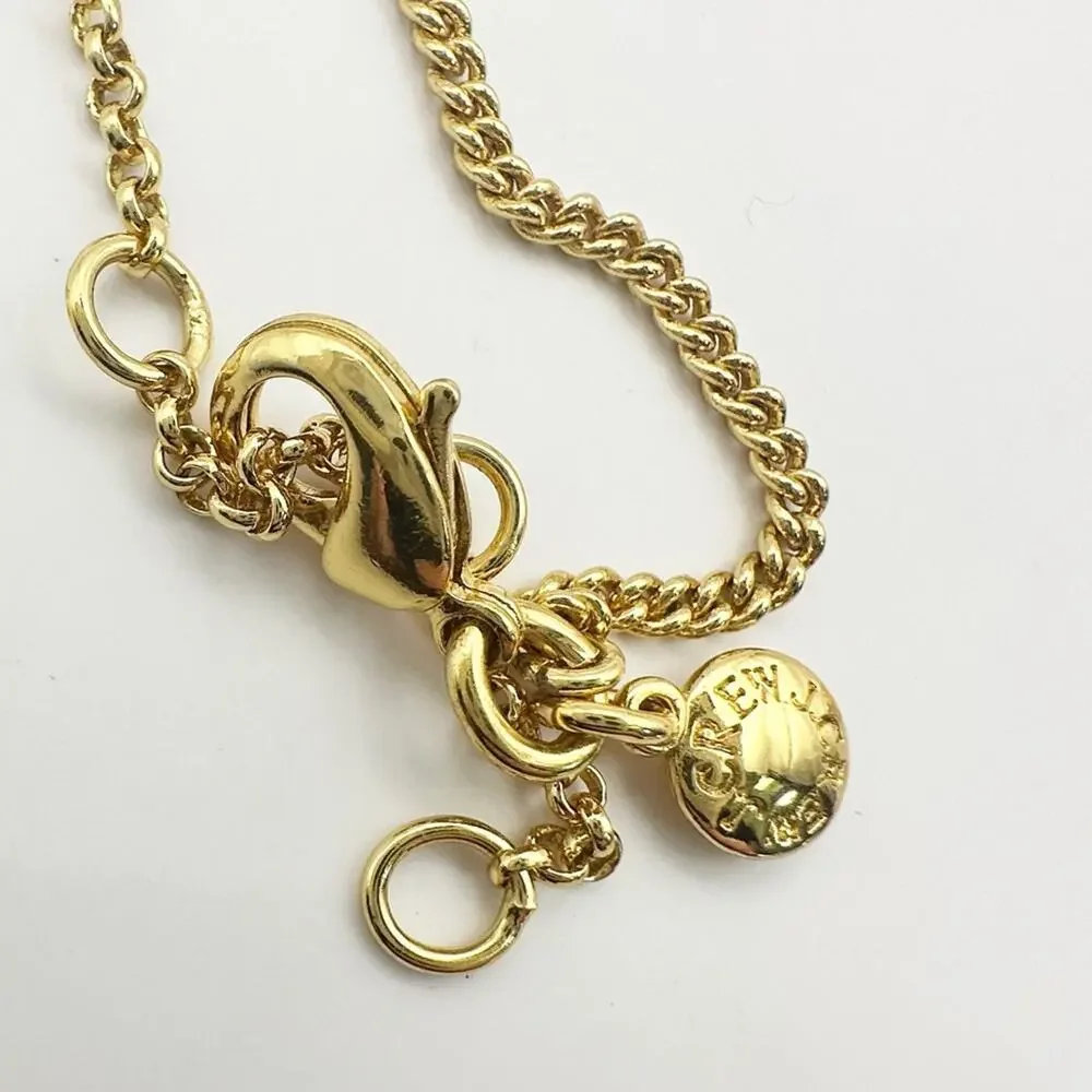 J Crew Lucite Gold tone Chain Necklace Long Pendant Casual Minimalist Preppy
